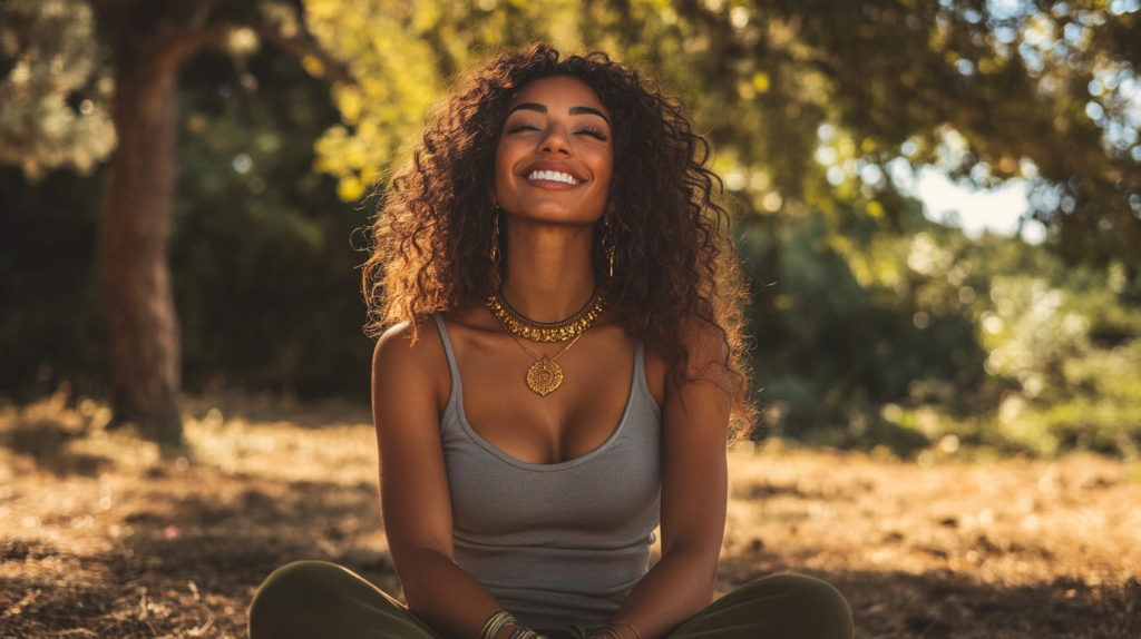 Happy woman chakra